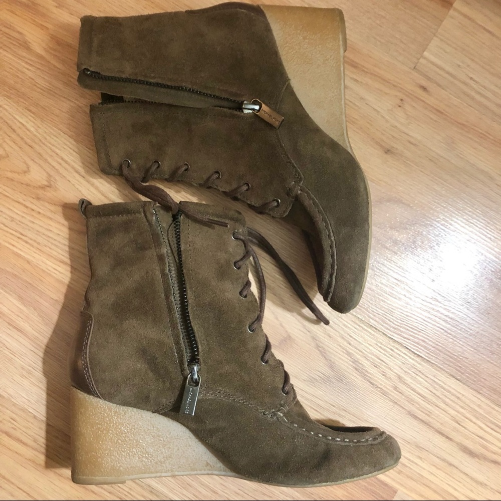 Michael Kors Suede and leather lace up Booties.